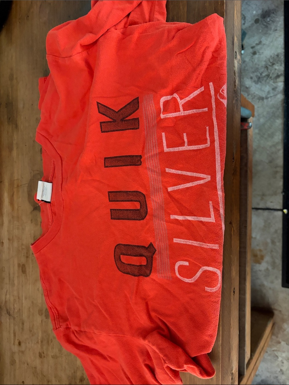 Quiksilver Men's Bright Orange Short Sleeve Graphic Tee